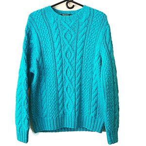 Polo Ralph Lauren aqua teal cable knit sweater, Sz Med